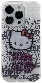 CG Mobile iPhone 13 Pro Max Hartschalen-Hülle IML Kitty On Bricks Graffiti, weiß (HKHCP13XHDGPHT)