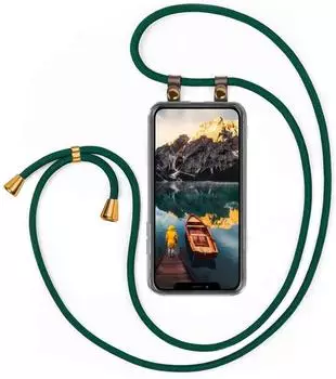 moex Free Spirit iPhone XR Hülle mit abnehmbarem Band, Kordel, dunkelgrün