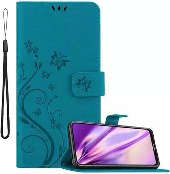 Cadorabo H&uuml;lle f&uuml;r Nokia X10 / X20 Blau Blumen Flower