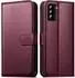 LuxusKollektion Galaxy S21 Flip Case Leder Wallet weinrot