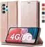 LuxusKollektion Flip Case Klapphülle für Samsung Galaxy A13/A04S, Leder, rosa
