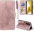 LuxusKollektion Galaxy S22 5G Flip Wallet Lederhülle mit Kartenfach, rosa
