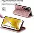 LuxusKollektion Galaxy S22 5G Flip Wallet Lederhülle mit Kartenfach, rosa