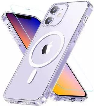 LuxusKollektion Schutzh&uuml;lle f&uuml;r iPhone 12 Mini 5,4", transparent, Panzerglas, MagSafe