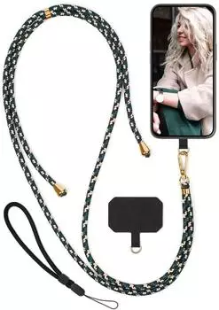 moex Handyband Unleash f&uuml;r iPhone 13 Pro Max zum Umh&auml;ngen ohne H&uuml;lle Universal mit Karabiner Camo Gold