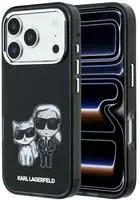 Karl Lagerfeld H&uuml;lle iPhone 18 Pro MagSafe Kunstleder schwarz Logo Metall Katze