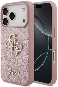 Guess Fixed Glitter Big 4G H&uuml;lle f&uuml;r iPhone 18 Pro / 17 Pro, rosa (GUHCP18LHG4SGP)