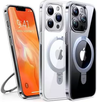 Torras Hülle iPhone 14 Pro Max MagSafe, unsichtbarer Ständer, transparent