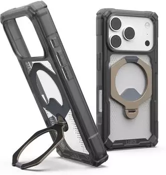 Urban Armor Gear Plasma XTE 360 MagSafe Kickstand Case, Ash/Titanium, iPhone 18 Pro/17 Pro (114573113136)