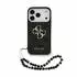 Guess Hülle PU 4G Metall Logo Gurt für Apple iPhone 18 Pro / iPhone 17 Pro Schwarz