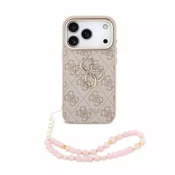 Guess Handykette PU 4G Metalllogo f&uuml;r iPhone 18 Pro Pink