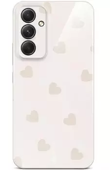 ONEFLOW Splash Cover Samsung Galaxy A54 5G Creme Beige Herzen, mit Kameraschutz