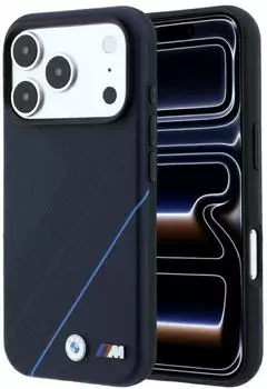 BMW M Tire Track Blue Line MagSafe Case Apple iPhone 18 Pro / 17 Pro Dunkelblau