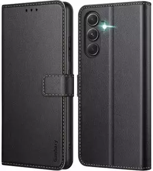 LuxusKollektion Galaxy A54 5G Klapph&uuml;lle Kunstleder, schwarz, Kartenf&auml;cher (A54 5G)