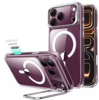 ESR Classic Hybrid HaloLock Stash Stand H&uuml;lle f&uuml;r iPhone 18 Pro / 17 Pro, transparent (1A90900102)