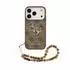 Guess 4G Big Logo Metal Frame Hülle für iPhone 18 Pro mit Kette, braun (GUHCP18LP4GMGSCW)