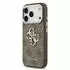 Guess 4G Big Logo Metal Frame Hülle für iPhone 18 Pro mit Kette, braun (GUHCP18LP4GMGSCW)