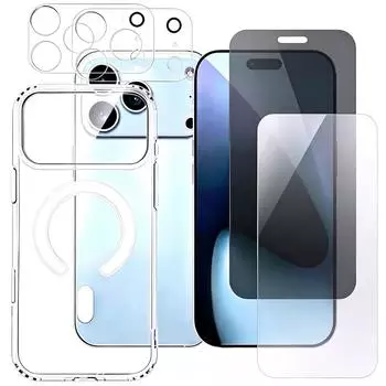 Wigento MagSafe H&uuml;lle + 2x Schutzglas + 2x Kameraschutz f&uuml;r Apple iPhone 18 Pro Case Set