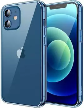 LuxusKollektion Schutzh&uuml;lle f&uuml;r iPhone 12/12 Pro 6,1 Zoll, transparent, Jeans Indigo, PC/TPU