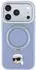 Karl Lagerfeld iPhone 17 Pro / 18 Pro Hülle mit 360° Ringständer, MagSafe, Karl-Kopf-Emblem, hellblau