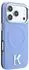 Karl Lagerfeld Case Grained Embossed Ring Kameo Logo MagSafe Apple iPhone 17 Pro / 18 Pro Hellblau