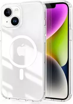 LuxusKollektion Handyhülle für iPhone 13/14, MagSafe, Kameraschutz, transparent