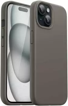 LuxusKollektion Silikon Hülle für iPhone 15 6,1 Zoll, stoßfest, tonbraun