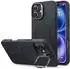 LuxusKollektion iPhone 16 Silikon-Hülle mit Ständer, MagSafe-kompatibel, schwarz