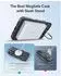 LuxusKollektion iPhone 16 Silikon-Hülle mit Ständer, MagSafe-kompatibel, schwarz