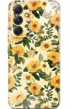 ONEFLOW Flower Cover "Sunny Melody" Samsung Galaxy A54 5G, gelb/gr&uuml;n (FLO-2293-SUNNY)