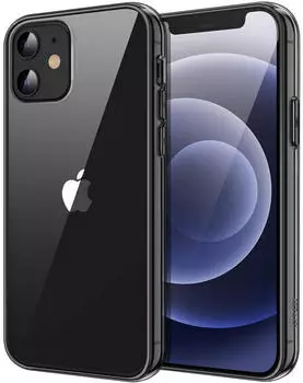 LuxusKollektion iPhone 12 Mini H&uuml;lle, sto&szlig;fest, transparent, schwarz