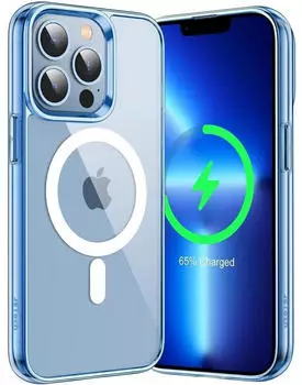 LuxusKollektion iPhone 13 Pro Hülle MagSafe transparent, sierrablau