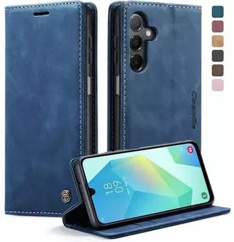 LuxusKollektion Galaxy A16 5G/4G Klapphülle Kunstleder, blau, Kartenfach