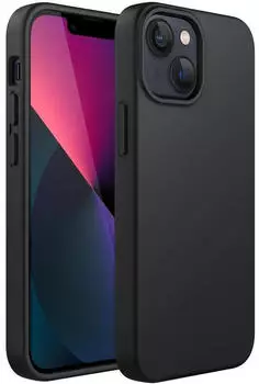 LuxusKollektion Silikon-Hülle für iPhone 13 6,1" stoßfest Mikrofaser schwarz