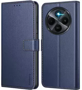 LuxusKollektion Klapphülle Xiaomi Redmi 14C / Poco C75 Kunstleder dunkelblau