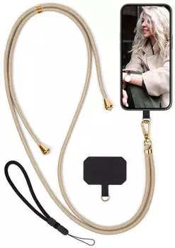 moex Unleash Handykette mit Karabiner, beige/gold (ZTE Blade A54)