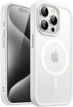 LuxusKollektion iPhone 15 Pro Hülle MagSafe, transluzent matt, weiß