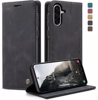 LuxusKollektion Flip Case Samsung Galaxy A36 5G Kunstleder, schwarz, Kartenfach