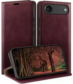 LuxusKollektion Klapphülle für iPhone Air 6,5" Kunstleder, RFID-Schutz, Rotwein