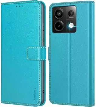 LuxusKollektion Flip Case Kunstleder für Redmi Note 13 Pro 5G / Poco X6 5G, azurblau
