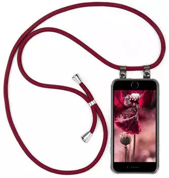 moex Free Spirit iPhone SE (2022) Hülle mit abnehmbarem Band, weinrot (4,7 Zoll)