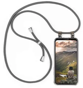 moex Free Spirit Handykette für Motorola Moto G7, abnehmbar, dunkelgrau