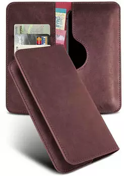 moex Purse Case Samsung Galaxy A37 5G Klapphülle PU Leder, weinrot