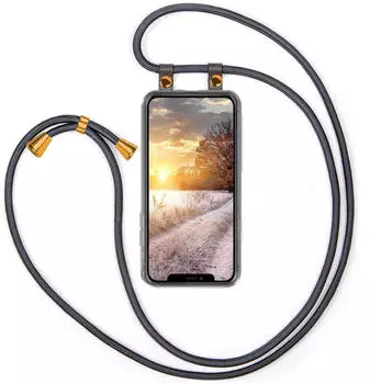 moex Free Spirit iPhone XS Handykette mit abnehmbarem Band, Shiny Grey