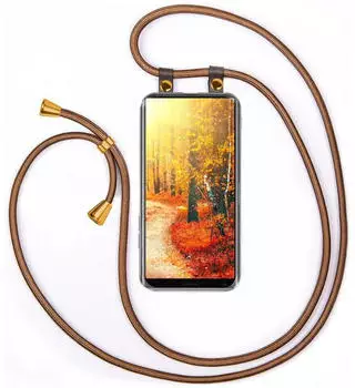 moex Handykette für Sony Xperia 10 Plus Hülle mit Band, abnehmbar, shiny brown