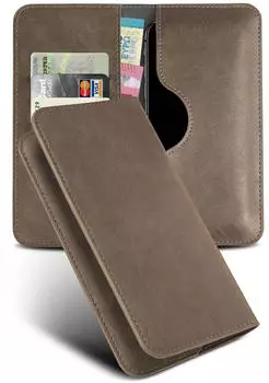 moex Purse Case Nothing Phone (3a) Lite Klapphülle PU Leder, Taupe