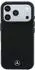 Mercedes-Benz Leather Semi Wrap Wood Effect MagSafe Hülle für iPhone 17 Pro / 18 Pro, schwarz (MEHMP18L25PFWWPK)