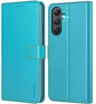 LuxusKollektion Flip Case Samsung Galaxy A55 5G mit Kartenfach Azurblau
