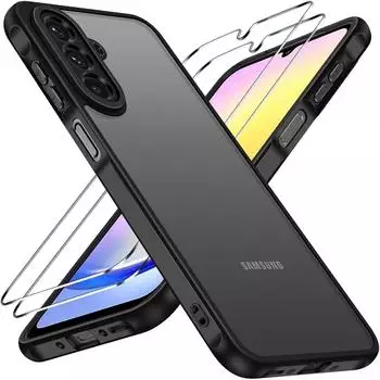 LuxusKollektion Handyh&uuml;lle Samsung Galaxy A26 5G sto&szlig;fest mit 2x Panzerglas Schwarz