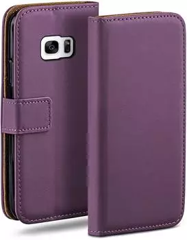 moex Book Case Galaxy S7 Klapph&uuml;lle mit Kartenfach, PU-Leder, lila (W-212821-LILA)